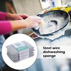 Steel Wire Dishwashing Sponge Double Sided Cleaning Kitc✨b Oil Non-stick D0W1