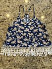 Tank Top Size S Small Daisy Flowers Razor Back Cami Lace Festival Summer CUTE!
