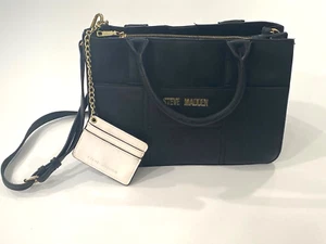 Steve Madden Black Bag Purse w/Credit Card Wallet Attached Top Handle Crossbody - Picture 1 of 19