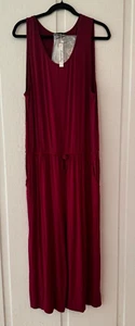 EUOVMY Womens Casual Sleeveless Loose Elastic Waist Stretchy Romper Wide Leg XXL - Picture 1 of 4