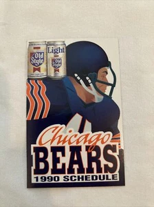 1990 Chicago Bears NFL Pocket Schedule Sponsor Old Style & Old Style Light Beer - Picture 1 of 2