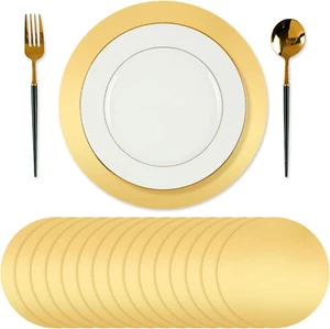 50 Pcs round Paper Placemats Decorative Disposable Place Mats Table Mats for Din - Picture 1 of 12