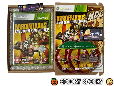 Borderlands Game of the Year Edition XBOX 360 - UK PAL VGC CIB with Map - Image 1 of 4