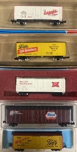 n scale Reefer Box Car Edelweiss Shiner Miller Blatz Heidelberg beer 5-pack Set - Picture 1 of 1