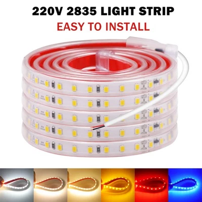 Super Hell 220V 230V 2835 LED-Streifen Stripe Licht 120leds/m IP67 Wasserdicht - Bild 1 von 4