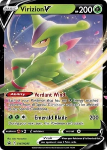 Pokemon Sword & Shield Promo Virizion V SWSH295 Holo Card - Foto 1 di 1