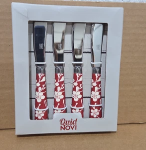 Buttermesser Set - 4 Stück Käsestreuer rot & weiß Blumen Griffe Quid Novi - Bild 1 von 2