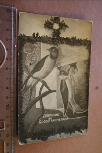 tolles altes Foto - Wandzeichnung Schwalben - Erinnerung R. Kammerhoff 20-30er - Picture 1 of 2
