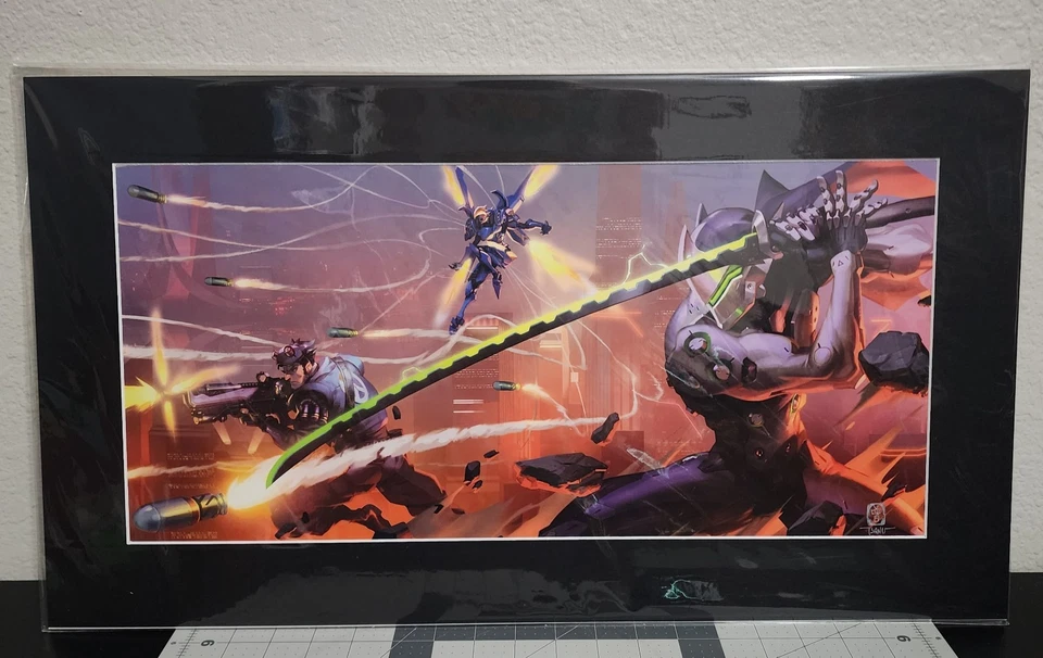 Impresión artística de edición limitada "Blade and Barrage" Blizzard Overwatch SDCC 2019 Foto 1 de 3