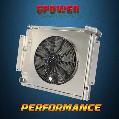 AT For International Scout II Pickup 1970-1981 3 Row Radiator  + Fan Shroud Foto 1 de 4