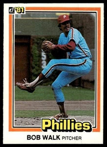 1981 Donruss Bob Walk Rookie Philadelphia Phillies #393 - Picture 1 of 2