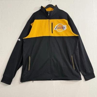 Adidas Climawarm Track Jacket Lakers Size XL NBA Black Yellow  Full Zip - Image 1 of 4