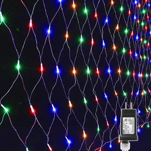 LYHOPE 12Ft X 5Ft 360 LED Christmas Net Lights, 8 Modes Low Voltage Mesh Christm - Picture 1 of 12