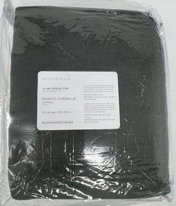Pottery Barn Rustic Chenille Curtain 3-in-1 Pole Top 50x96 Forest Green_NWT_T#D - Picture 1 of 8