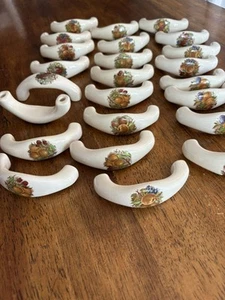 Nice Lot of 24 Porcelain White Drawer Pulls Fruits Approx 3.5” FREE SHIPPING - Picture 1 of 16
