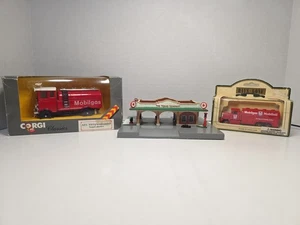 Lote de exhibición Mobilgas Texaco - Corgi & Days Gone Tankers + Diorama Texaco Station - Imagen 1 de 14
