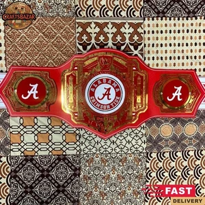 Alabama Crimson Tide Legacy Replica Championship Wrestling Title Belt Brass 2mm - Picture 1 of 6