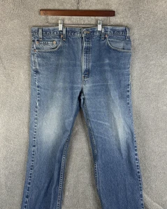 Jeans vintage Levis 505 uomo 40x30 blu denim regular fit gamba dritta USA anni 90 - Foto 1 di 19