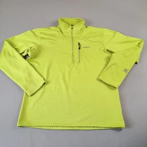 Patagonia R1 Regulator Mens M Pullover Fleece Yellow Green PolarTec Dry Waffle - Picture 1 of 10