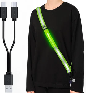 LED Reflective Sash Safety Gear, Running Lights for Runners at Night, High Visib - Picture 1 of 12