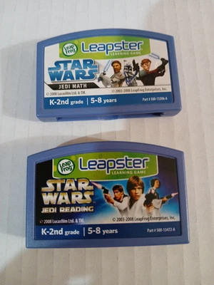 Leapfrog Leapster Star Wars Jedi Math Jedi Reading Lot of 2 Cartridge Games - Image 1 of 3