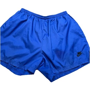 Vintage Nike königsblau Shorts gefüttert SCHWARZ SWOOSH-Bein LOGO dehnbar Taille zum Binden XL - Bild 1 von 17