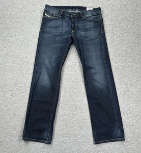 Diesel Jeans Mens 34x32 Blue Denim Viker Straight Button Fly Italy Made Designer - Picture 1 of 11