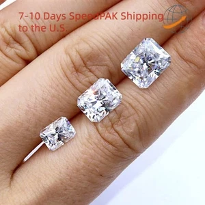 Rare 4-10ct Radiant Cut Large Size Sparkling Moissanite Loose D Color GRA VVS1 - Bild 1 von 20