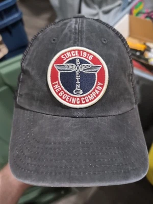 Vintage Buckle Vintage Hat Cap Mesh Patch The Boeing Company Official Black Gray - Image 1 of 4