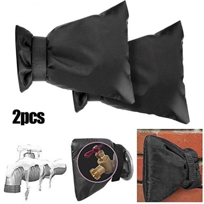 Faucet Cover Black 2 Piece/Set Outdoor Frost Protection Hose - Image 1 of 4