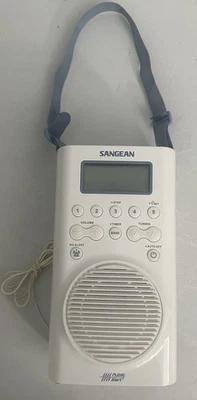 SANGEAN H205 AM/FM WEATHER ALERT WATERPROOF SHOWER RADIO , WHITE COLOR - Image 1 of 4