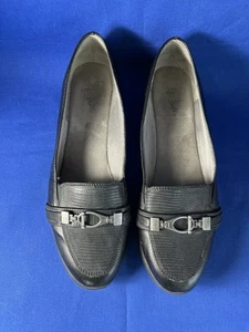 LifeStride Soft System schwarze gepolsterte Slipper Kunstleder-Loafer Schuhgröße 11M - Bild 1 von 6