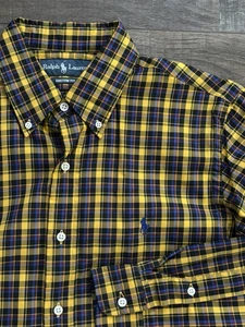 Vintage Polo Ralph Lauren maßgeschneidert kariert mehrfarbig Knopfleiste Herren Gr. Medium - Bild 1 von 6