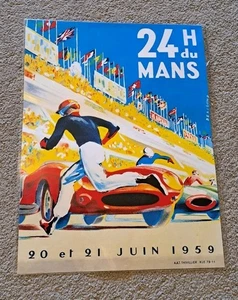 ¡Reproducción de póster de 24 Horas de Le Mans 1959 12x16! FERRARI  - Imagen 1 de 2