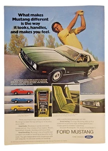 Original Oldtimer Anzeige 1973 Ford Mustang Golfing 8,5x11 - Bild 1 von 1