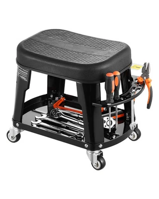 Mechanic Stool 300lbs Garage Seat with Wheels 360° Swivel Rolling Workshop Stool — 第 1/4 张图片