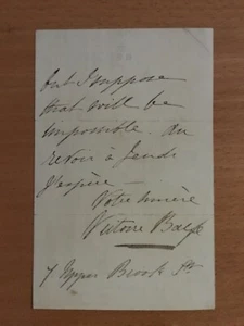 Lettera autografa di Victoria Balfe - Imagen 1 de 1