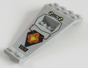 LEGO1 - Ali - Piastra 8 x 4 e 2 x 3 1/3 sopra, stampato, grigio chiaro # 30119pb01 - Foto 1 di 2