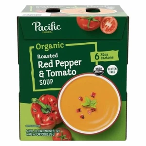 Pacific Foods Organic Soup Roasted Red Pepper & Tomato 32 Ounce (Pack of 6) - Picture 1 of 3