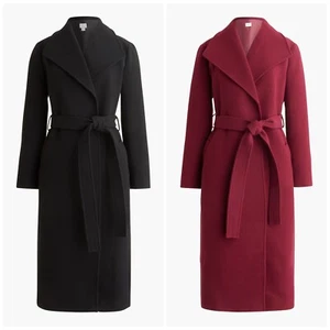 J.Crew Factory Belted Wool Blend Coat Size: 8, 10 - Picture 1 of 23