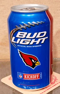 2012 BUD LIGHT ARIZONA CARDINALS BEER CAN FOOTBALL NFL OPENED AND EMPTY - Picture 1 of 6