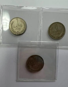 1924 Latvia  1 Lats - Lot of 3 coins ---- - Picture 1 of 4