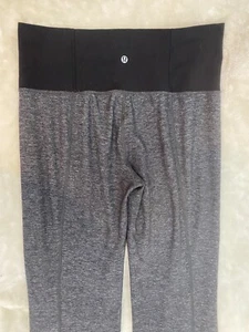 Lululemon Womens 30 X 34 Yoga Pants Straight Leg High Rise Gray Black Stretch - Picture 1 of 8