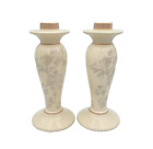 Vintage Pair of Ceramic Floral Wedgwood Interiors Candlestick Holders 21 cm Tall