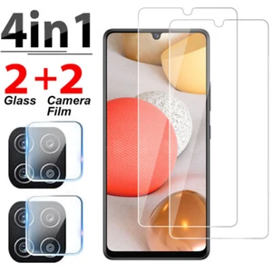 4 Pack For Samsung Galaxy A42 A12 A02S A03S Tempered Glass Protector+Camera Lens - Picture 1 of 23