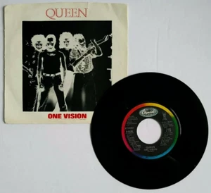 QUEEN One Vision/Blurred Vision IRON EAGLE 45 RPM vinyl CAPITOL FREDDIE MERCURY - Picture 1 of 4