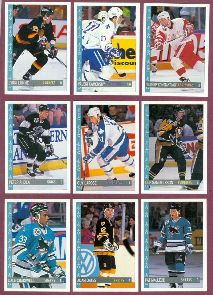 1992-93 OPC O PEE CHEE HOCKEY CARD 265-396 & ANNIVERSARY SERIES WRAPPER SEE LIST - Image 1 of 1