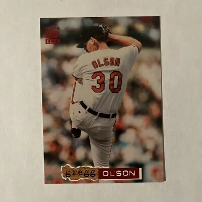 1994 TOPPS STADIUM CLUB 1ST DAY ISSUE GREGG OLSON #196 BALTIMORE ORIOLES - Image 1 of 2
