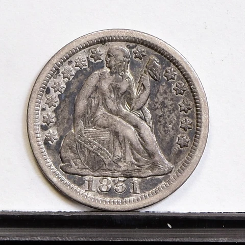 1851 Liberty Seated Dime - XF/AU Details (#42938) Cover
