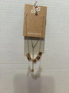 Plunder Design Trendy Fashion Jewelry Gillian Matte Gold Chain Pendant Necklace - Picture 1 of 3